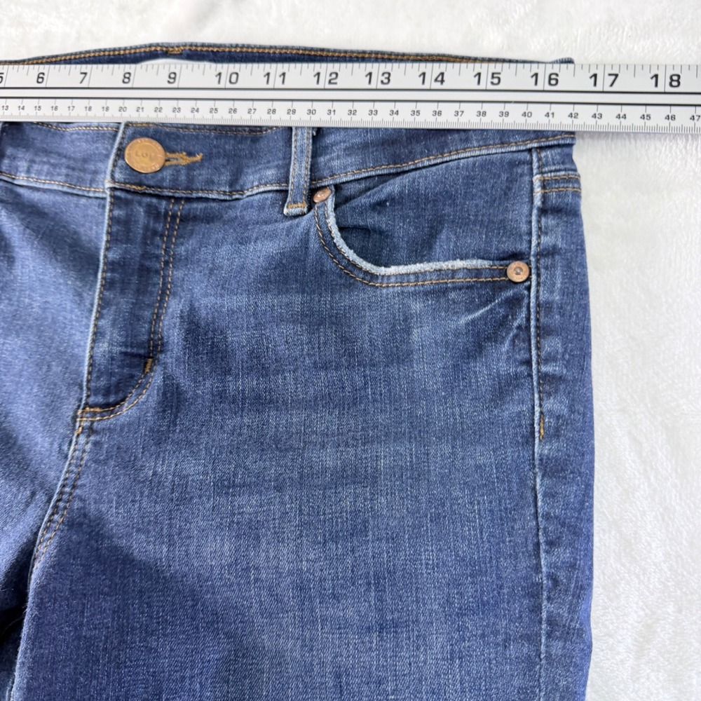 LOFT Modern Skinny Jeans Blue Dark Wash Distressed Denim 30/10 Petite - Picture 7 of 11